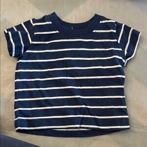 Blue and White Striped Short Sleeve Tee Casual Classic